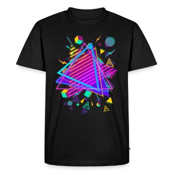 Vaporwave Synthwave 80's 70's Disco Retro Vintage - T-shirt Premium bio Homme - noir - Devant - Nico (187cm)