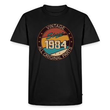 39th birthday man woman 1984 decoration - Men's Premium Organic T-Shirt - black - Front - Nico (187cm)