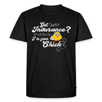 Drôle de représentant des ventes d’assurance - T-shirt Premium bio Homme - noir - Devant - Nico (187cm)