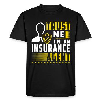 Drôle de représentant des ventes d’assurance - T-shirt Premium bio Homme - noir - Devant - Nico (187cm)