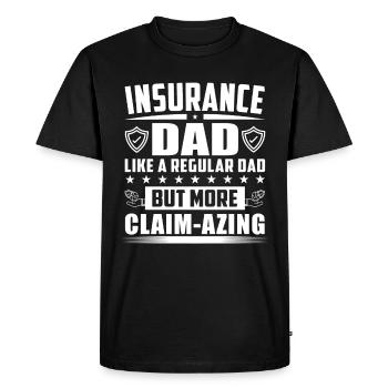 Drôle de représentant des ventes d’assurance - T-shirt Premium bio Homme - noir - Devant - Nico (187cm)
