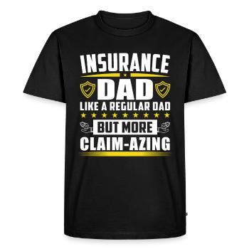 Drôle de représentant des ventes d’assurance - T-shirt Premium bio Homme - noir - Devant - Nico (187cm)