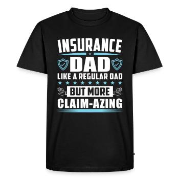 Drôle de représentant des ventes d’assurance - T-shirt Premium bio Homme - noir - Devant - Nico (187cm)