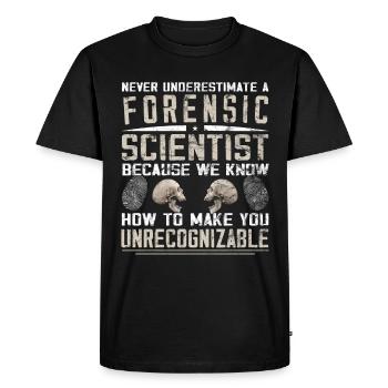 Criminologue - Sciences médico-légales - T-shirt Premium bio Homme - noir - Devant - Nico (187cm)