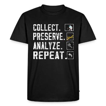 Criminologue - Sciences médico-légales - T-shirt Premium bio Homme - noir - Devant - Nico (187cm)
