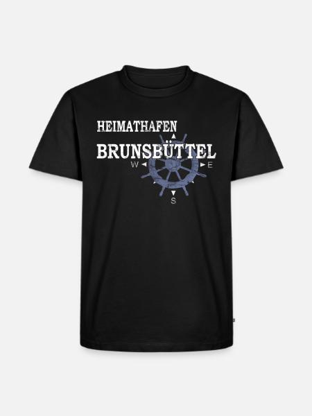 Heimathafen Brunsbüttel - Hafenarbeiter - Männer Premium Bio T-Shirt - Schwarz