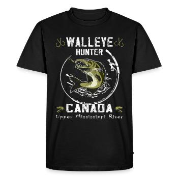 Pêche au Canada - Zander Hunter - T-shirt Premium bio Homme - noir - Devant - Nico (187cm)