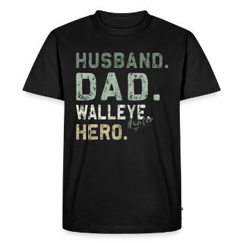 Walley Fishing - Walleye Hunt Dad - Men's Premium Organic T-Shirt - black - Front - Nico (187cm)