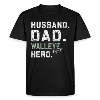 Walley Fishing - Zander Dad - Men's Premium Organic T-Shirt - black - Front - Nico (187cm)