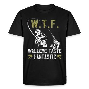 Zander tastes fantastic - Zander hunter - Men's Premium Organic T-Shirt - black - Front - Nico (187cm)