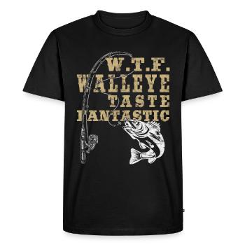 Zander tastes fantastic - Zander hunter - Men's Premium Organic T-Shirt - black - Front - Nico (187cm)