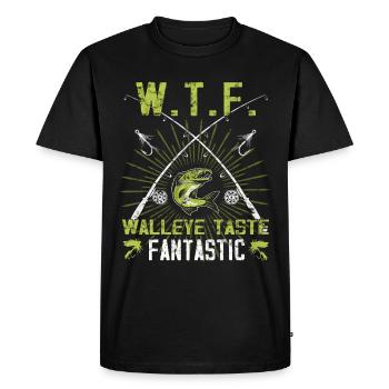 Zander tastes fantastic - Zander hunter - Men's Premium Organic T-Shirt - black - Front - Nico (187cm)