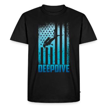 Diving US Flag Freedive DeepDive - Men's Premium Organic T-Shirt - black - Front - Nico (187cm)