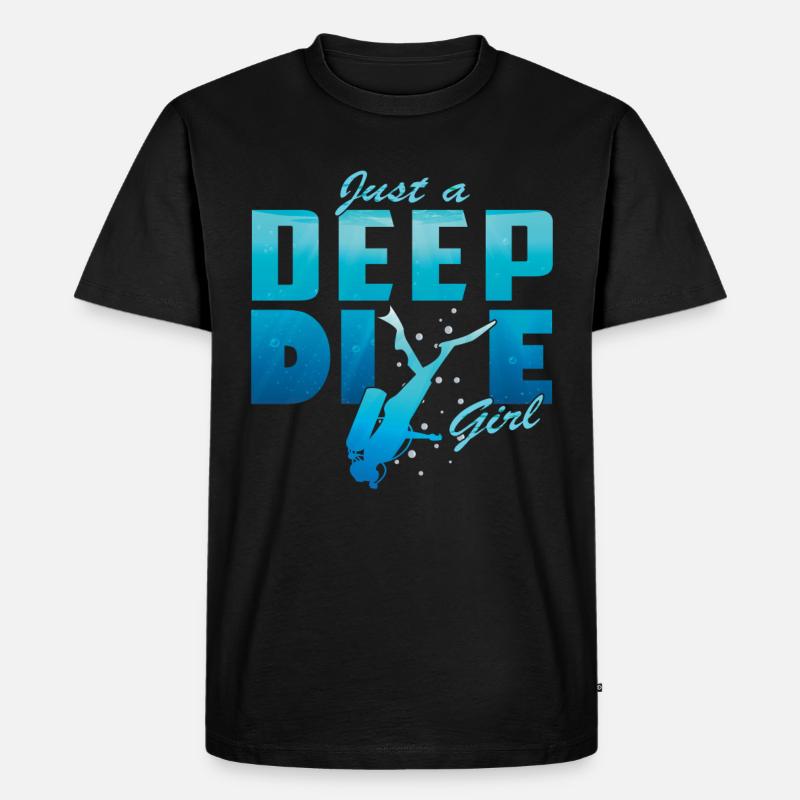 Tief Tauchen Freedive DeepDive - Männer Premium Bio T-Shirt - Schwarz