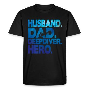 Freedive Deep Dive DeepDive dad - Men's Premium Organic T-Shirt - black - Front - Nico (187cm)