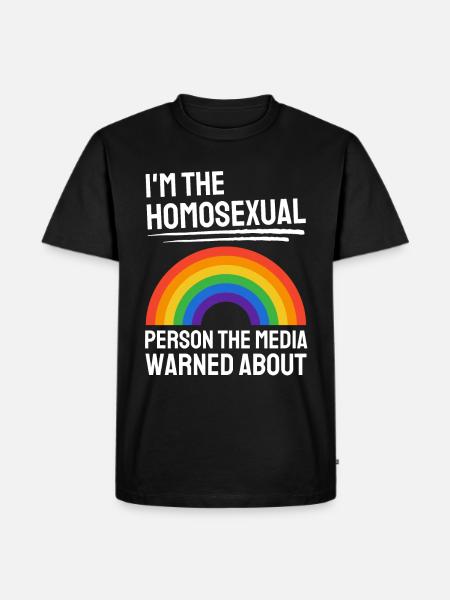 Rainbow Gay Pride Gift LGBT - Men's Premium Organic T-Shirt - black