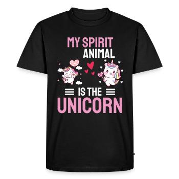 Fantasy Animal Lovers Gift Funny Unicorn - Men's Premium Organic T-Shirt - black - Front - Nico (187cm)