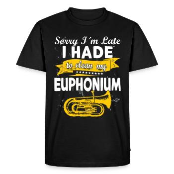 Funny Brass Horn Marching Band Euphonium - Men's Premium Organic T-Shirt - black - Front - Nico (187cm)