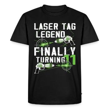 Finally 11 years old – laser tag birthday - Men's Premium Organic T-Shirt - black - Front - Nico (187cm)