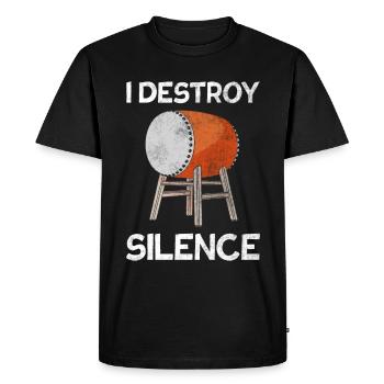 Taiko I Destroy Silence Drums - T-shirt Premium bio Homme - noir - Devant - Nico (187cm)