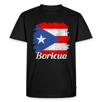 Boricua Drapeau de Porto Rico - T-shirt Premium bio Homme - noir - Devant - Nico (187cm)