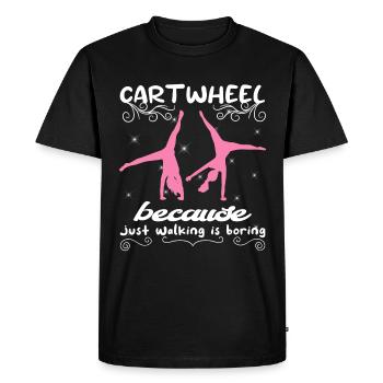 Roue de chariot acrobatique de gymnastique cool - T-shirt Premium bio Homme - noir - Devant - Nico (187cm)