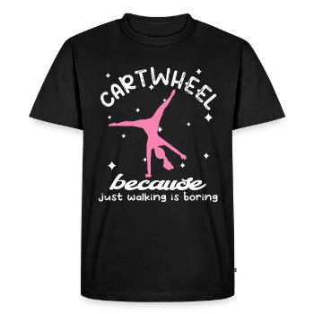 Roue de chariot acrobatique de gymnastique cool - T-shirt Premium bio Homme - noir - Devant - Nico (187cm)