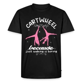 Roue de chariot acrobatique de gymnastique cool - T-shirt Premium bio Homme - noir - Devant - Nico (187cm)