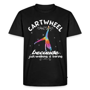Roue de chariot acrobatique de gymnastique cool - T-shirt Premium bio Homme - noir - Devant - Nico (187cm)