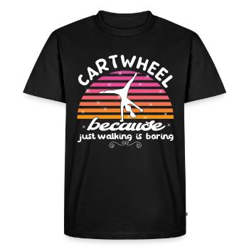Roue de chariot acrobatique de gymnastique cool - T-shirt Premium bio Homme - noir - Devant - Nico (187cm)