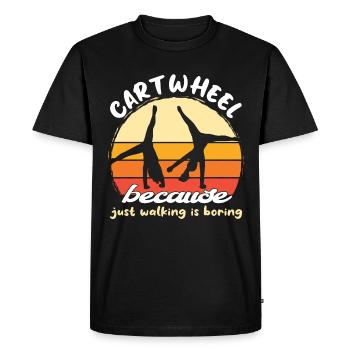 Roue de chariot acrobatique de gymnastique cool - T-shirt Premium bio Homme - noir - Devant - Nico (187cm)
