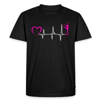 Gymnastique Battement de cœur Baton Twirl Gymnastique - T-shirt Premium bio Homme - noir - Devant - Nico (187cm)