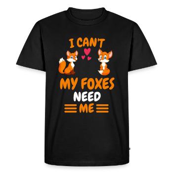 Je ne peux pas forestier animal Drôle de cadeau renard - T-shirt Premium bio Homme - noir - Devant - Nico (187cm)