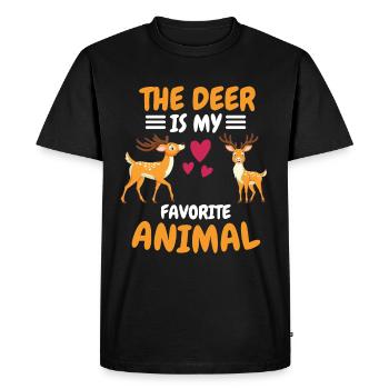 Animal préféré Animal Forest Animal Funny Gift Deer - T-shirt Premium bio Homme - noir - Devant - Nico (187cm)