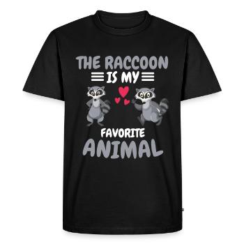 Animal préféré Animal Forest Animal Funny Cadeau Raccoon - T-shirt Premium bio Homme - noir - Devant - Nico (187cm)