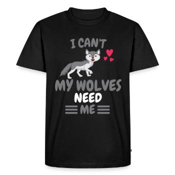 Je ne peux pas animal forestier Drôle de cadeau loup - T-shirt Premium bio Homme - noir - Devant - Nico (187cm)