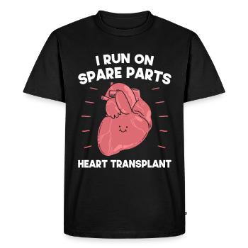 Heart transplant survived funny things - Men's Premium Organic T-Shirt - black - Front - Nico (187cm)