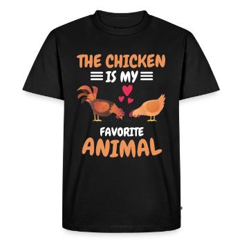 Poulet cadeau drôle d’animal animal préféré - T-shirt Premium bio Homme - noir - Devant - Nico (187cm)