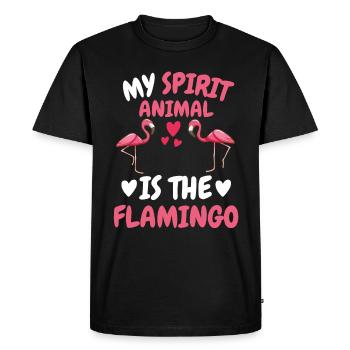 Cadeau drôle d’oiseau animal préféré Flamingo - T-shirt Premium bio Homme - noir - Devant - Nico (187cm)