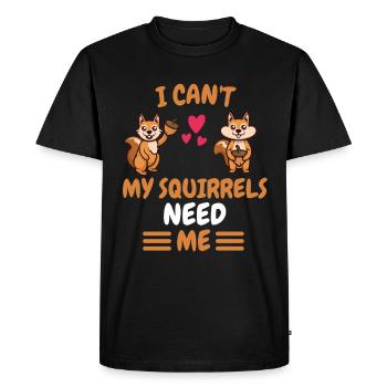 Je ne peux pas faire don d’animal forestier à l’écureuil - T-shirt Premium bio Homme - noir - Devant - Nico (187cm)