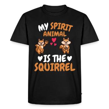 Mon don animal spirituel Écureuil de la nature - T-shirt Premium bio Homme - noir - Devant - Nico (187cm)