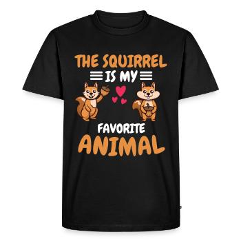 Animal préféré Animal Cadeau Drôle Écureuil - T-shirt Premium bio Homme - noir - Devant - Nico (187cm)