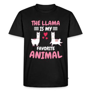 Animal préféré Alpaga Animal Cadeau Drôle Lama - T-shirt Premium bio Homme - noir - Devant - Nico (187cm)