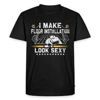 Installateurs de tapis de revêtements de sol - T-shirt Premium bio Homme - noir - Devant - Nico (187cm)