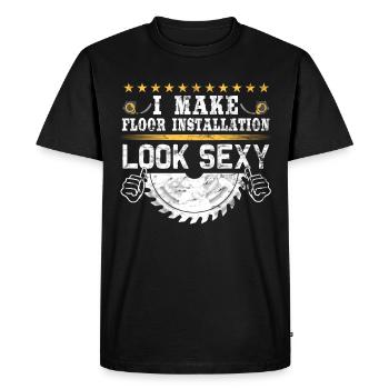 Installateurs de tapis de revêtements de sol - T-shirt Premium bio Homme - noir - Devant - Nico (187cm)
