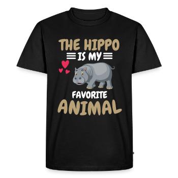 Animal préféré Animal Cadeau Drôle Hippopotame - T-shirt Premium bio Homme - noir - Devant - Nico (187cm)