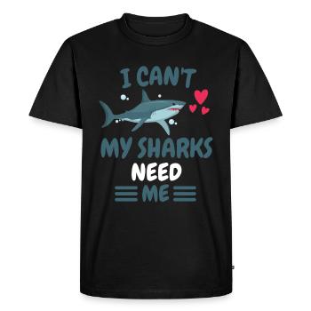 Je ne peux pas animal cadeau drôle requin prédateur - T-shirt Premium bio Homme - noir - Devant - Nico (187cm)