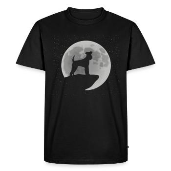 Schnauzer Silhouette Moon Stars - Men's Premium Organic T-Shirt - black - Front - Nico (187cm)