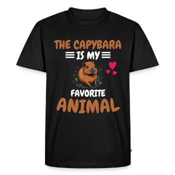 Animal préféré Capybara Animal Gift Capybara - T-shirt Premium bio Homme - noir - Devant - Nico (187cm)