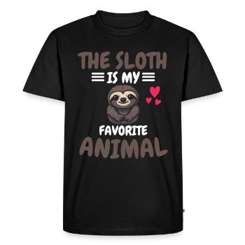 Animal préféré Cadeau animal tropical paresseux - T-shirt Premium bio Homme - noir - Devant - Nico (187cm)